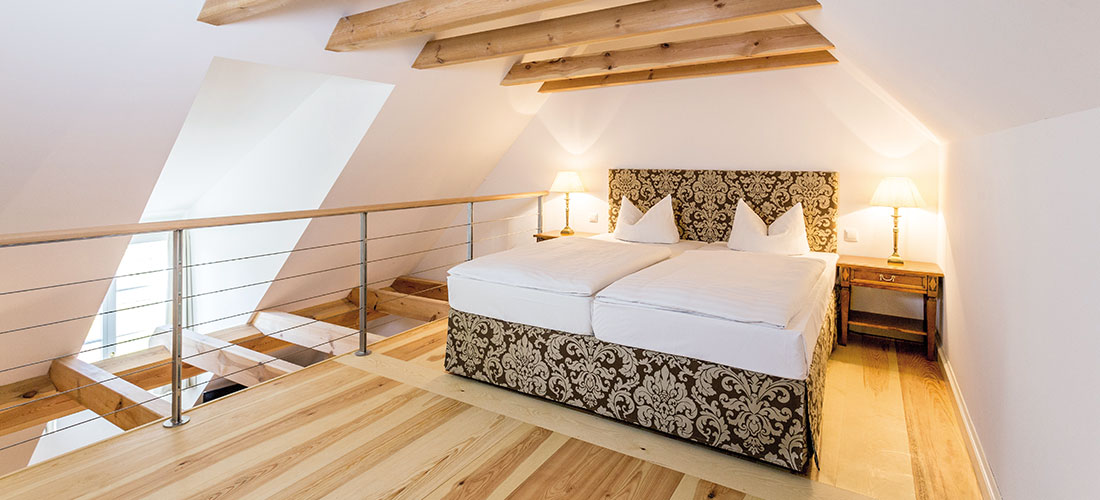 Maisonette Doppelzimmer Bett - Alte Schmiede